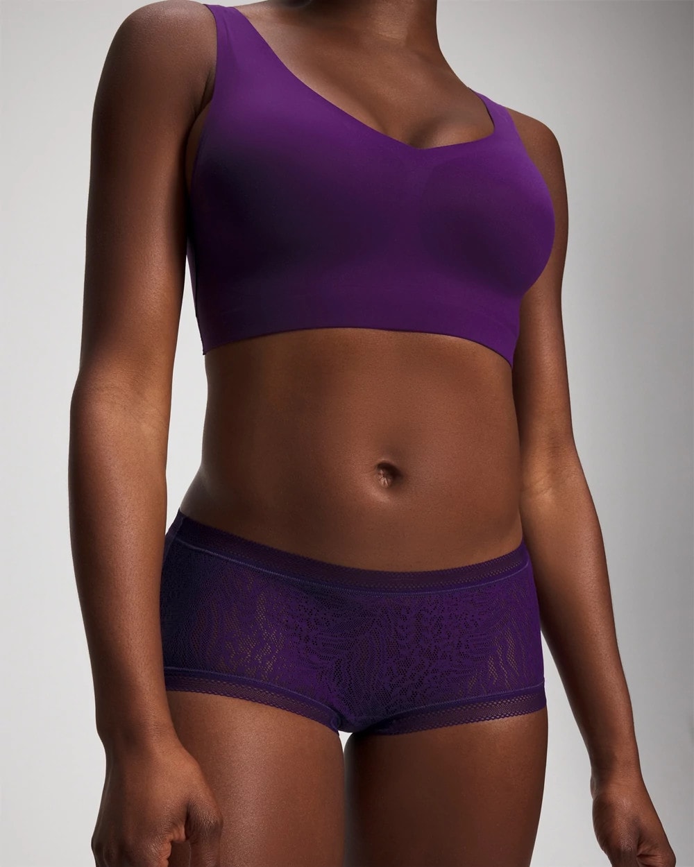 Soma Boyshort Panty with Stretch Lace