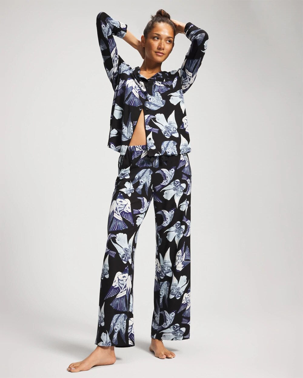 Satin Trim Pajama Pant