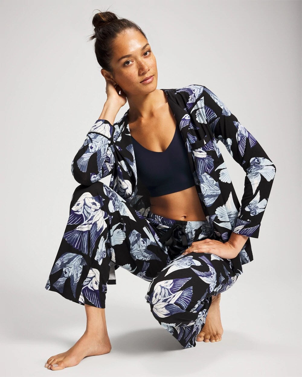 Satin Trim Pajama Pant