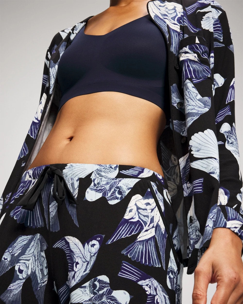 Satin Trim Pajama Pant