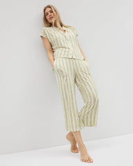 Mandarin Collar Short Sleeve Pajama Top