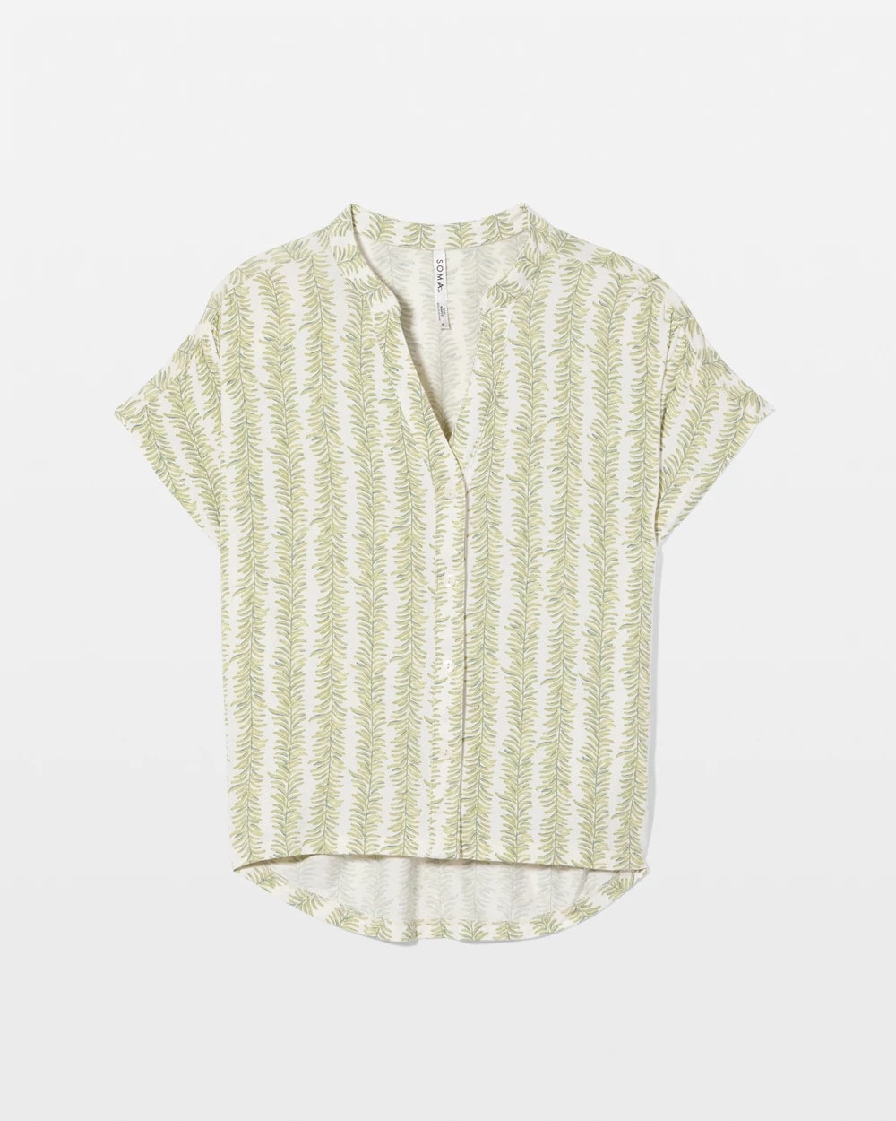 Mandarin Collar Short Sleeve Pajama Top