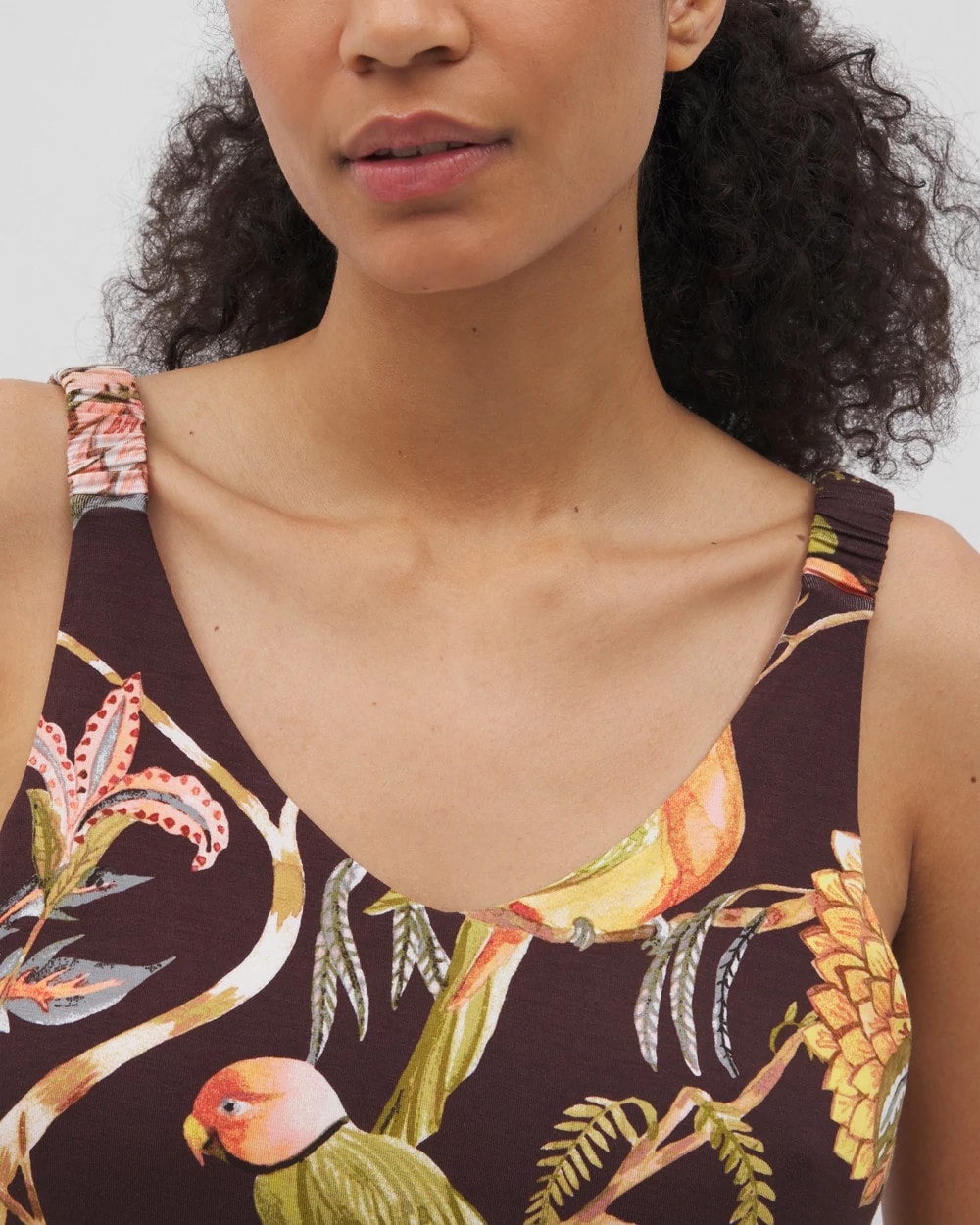 Shirred Strap Pajama Tank
