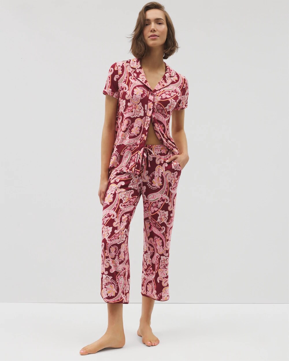 Piped Crop Pajama Pants