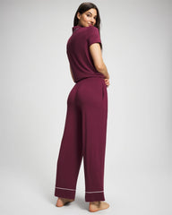 Solid Piped Pajama Pant