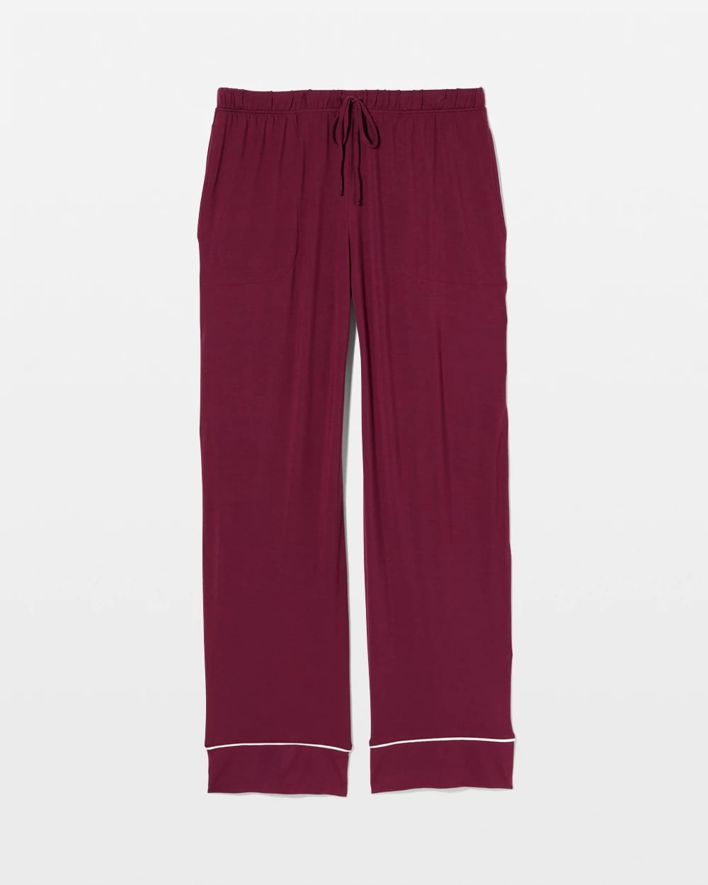 Solid Piped Pajama Pant