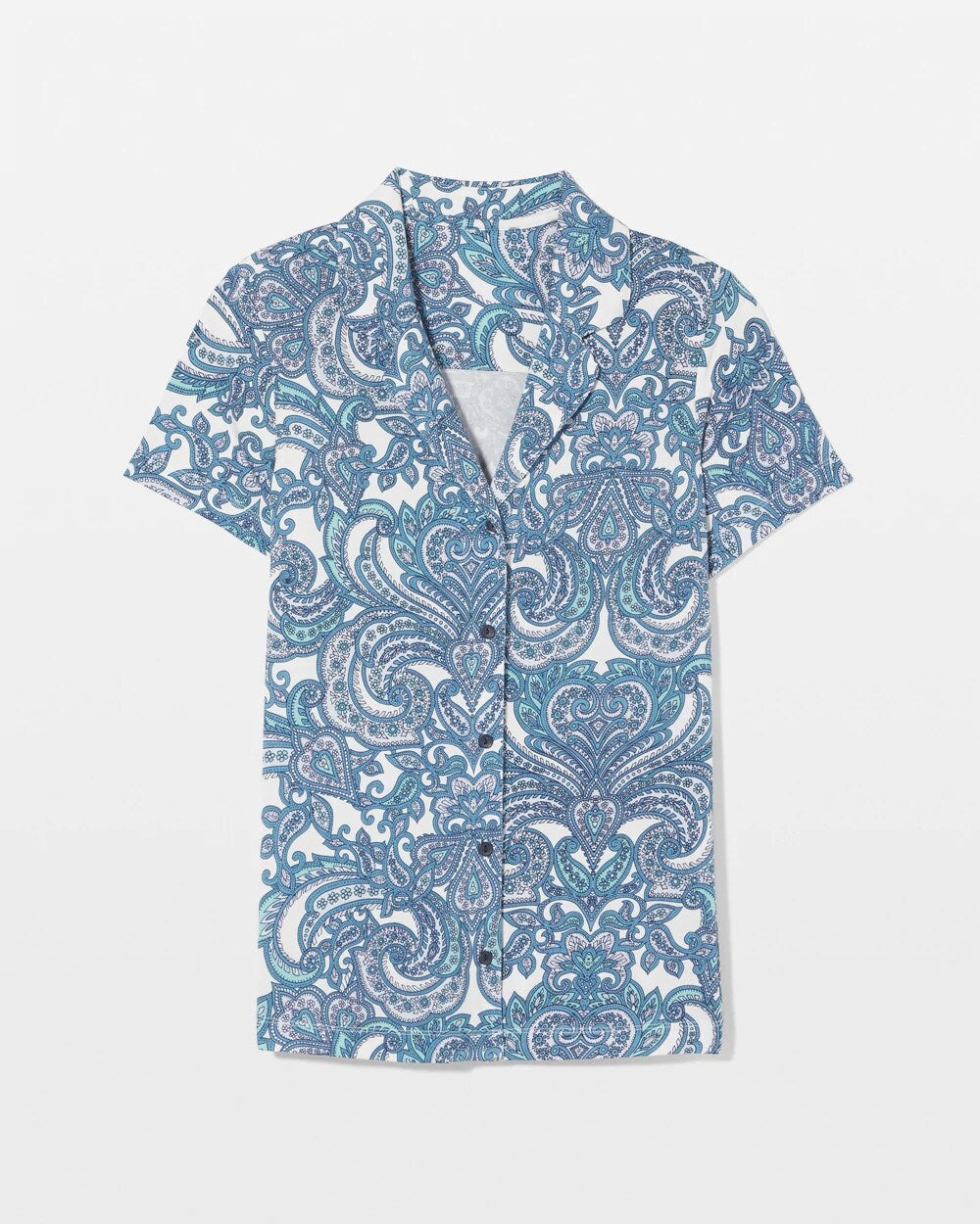 Short Sleeve Notch Collar Pajama Top