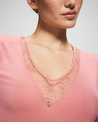 Lace Long Sleeve Pajama Top