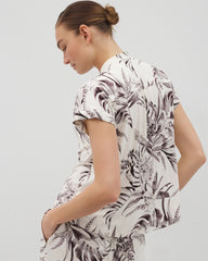 Short-Sleeve Button-Front Pajama Top
