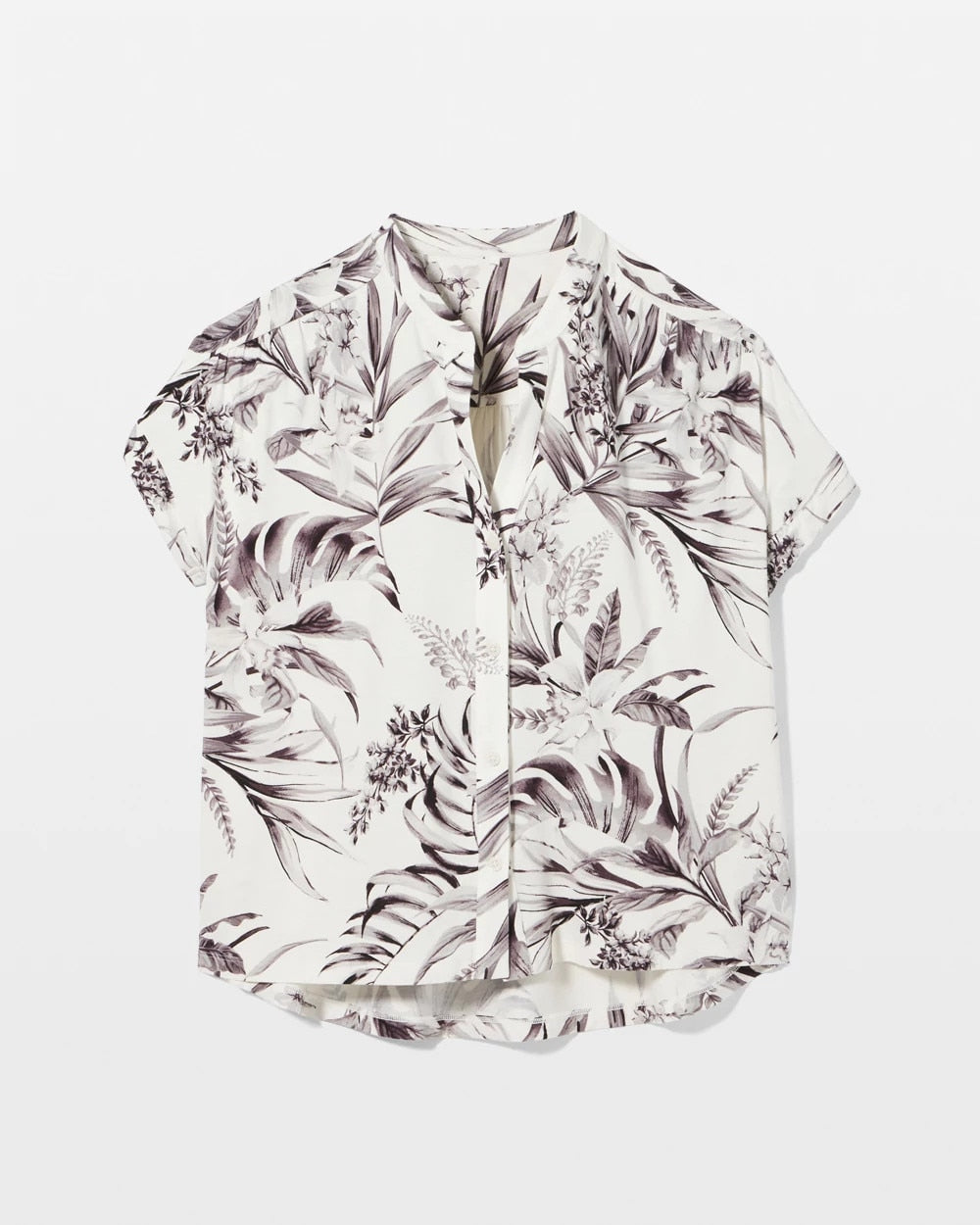 Short-Sleeve Button-Front Pajama Top