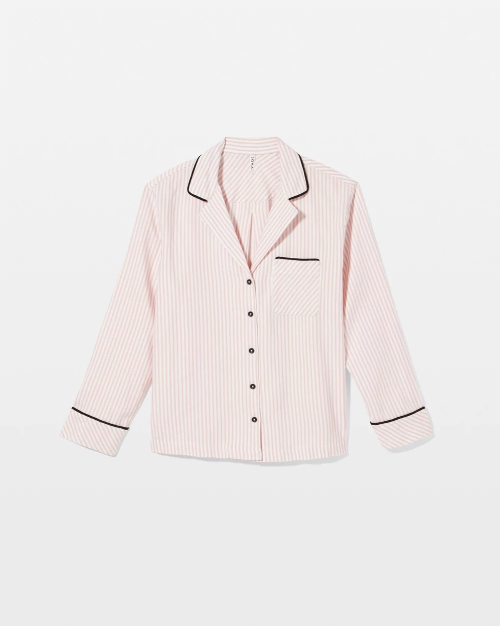 Long-Sleeve Notch Collar Pajama Top