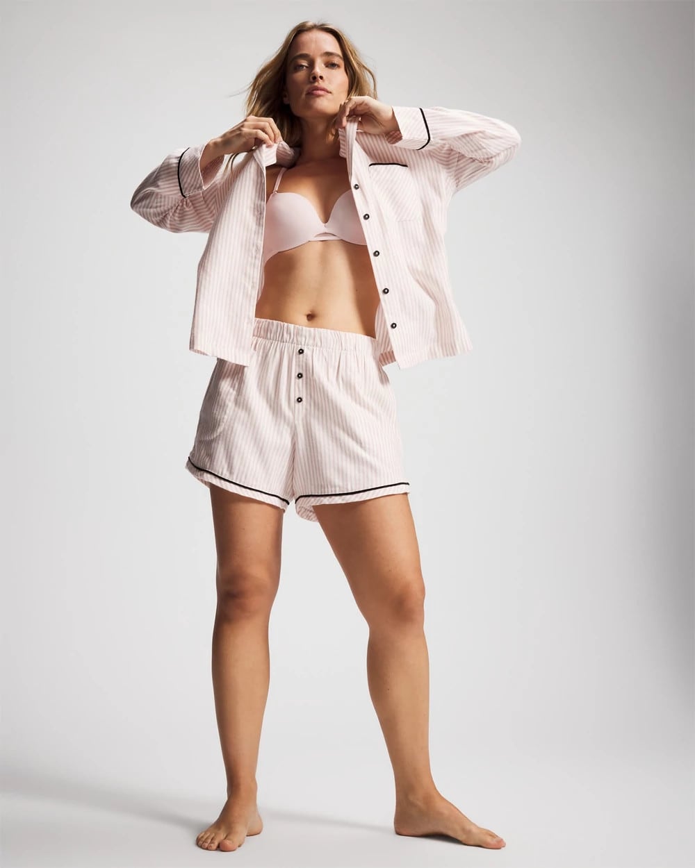 Velvet Piped Boxer Pajama Short