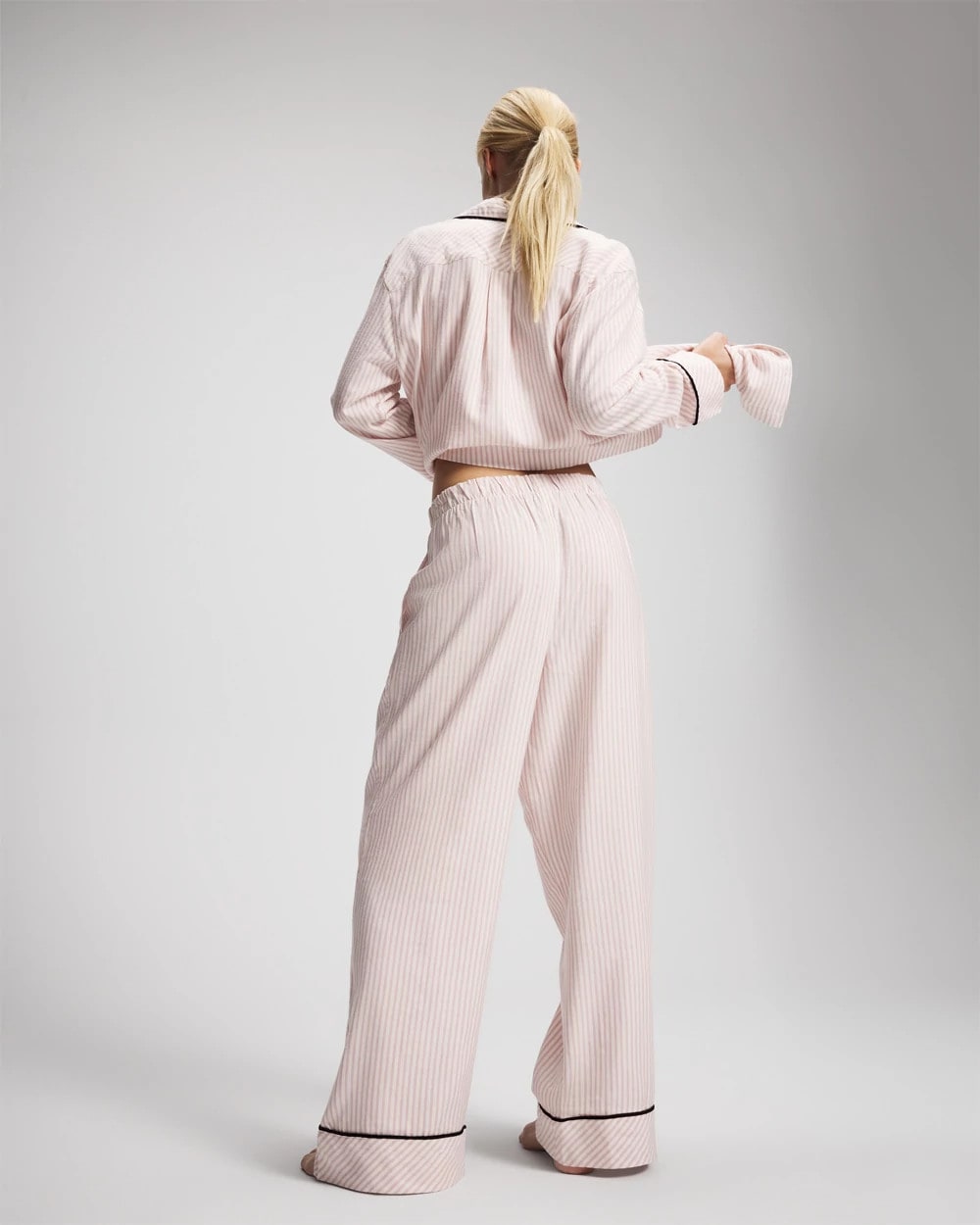 Velvet Piped Relaxed Pajama Pant