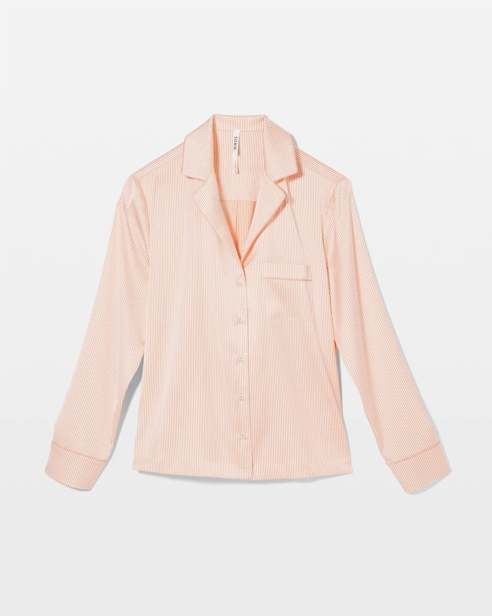Long-Sleeve Notch Collar Pajama Top