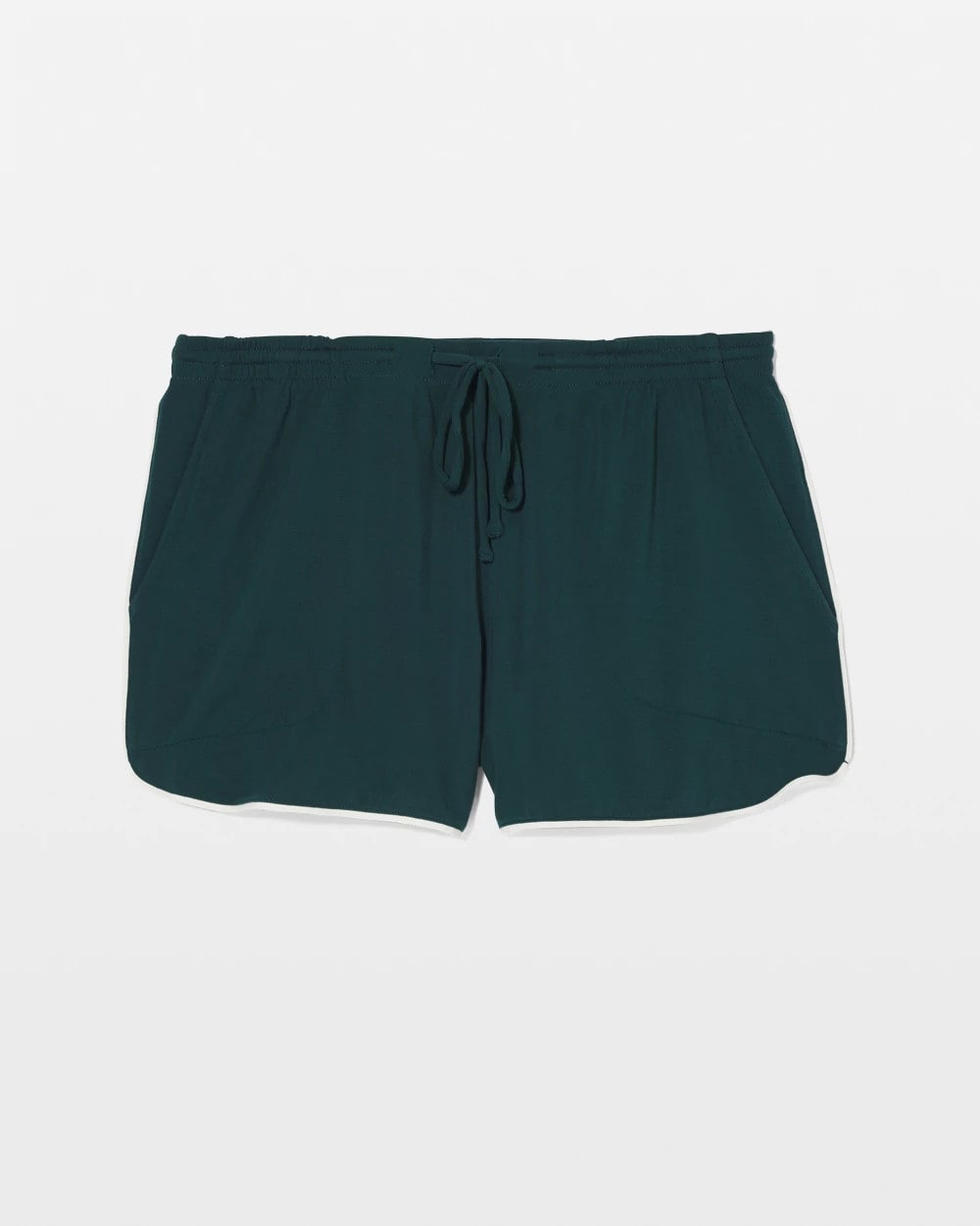 Solid Piped Pajama Shorts
