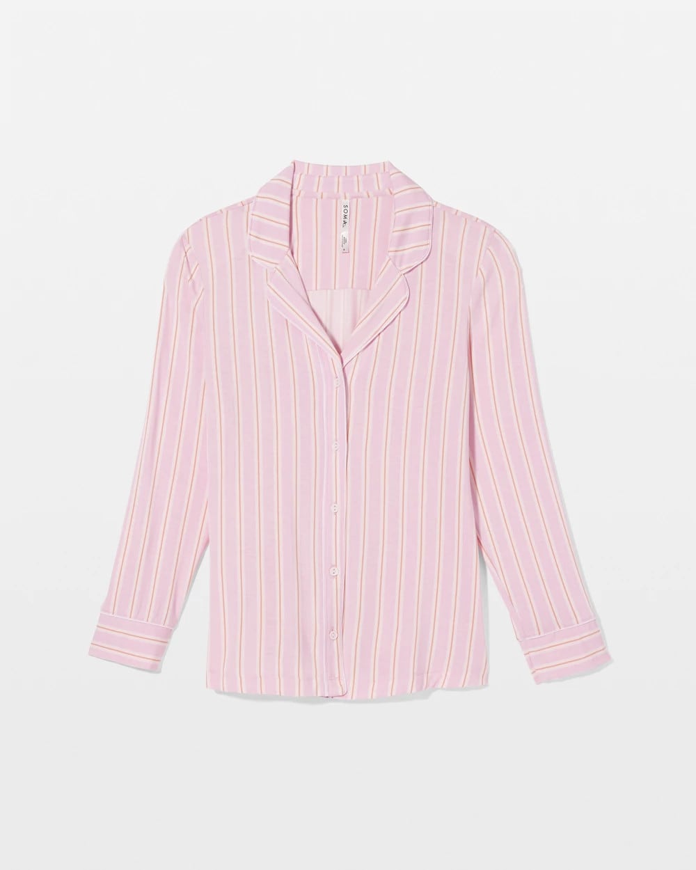 Long-Sleeve Printed Notch Collar Pajama Top