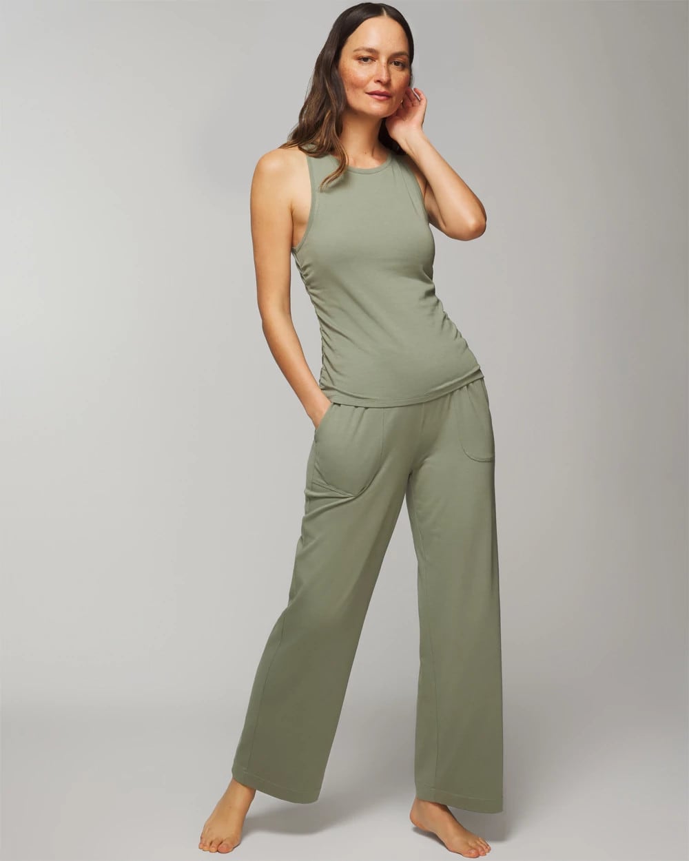 Shirred Side Pajama Tank