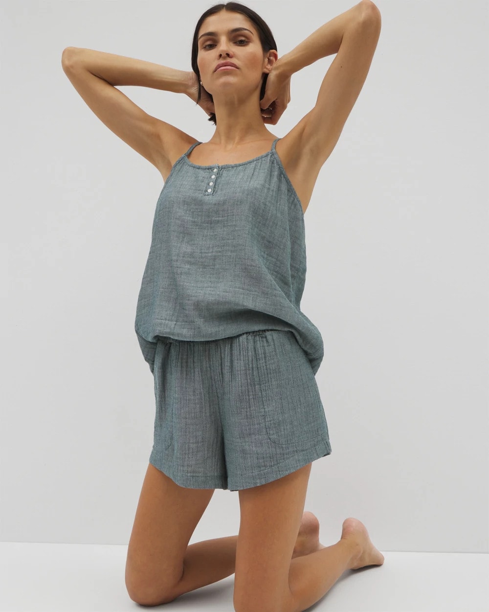 Cotton Gauze Pajama Shorts