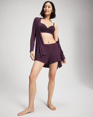 Lightweight Rib Knit Long Sleeve Wrap