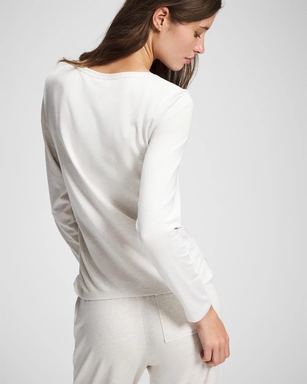 Ruched Long Sleeve Pajama Tee