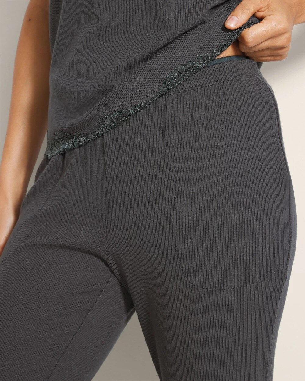 Rib Ankle Pajama Pants