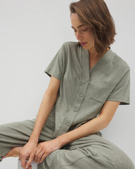 Button-Front Pajama Tee