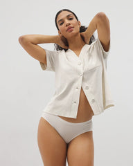 Button-Front Pajama Tee