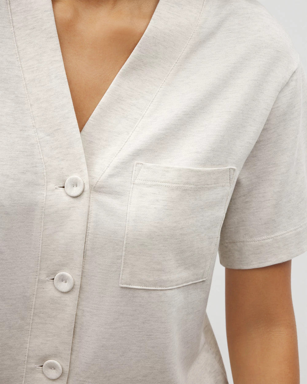 Button-Front Pajama Tee