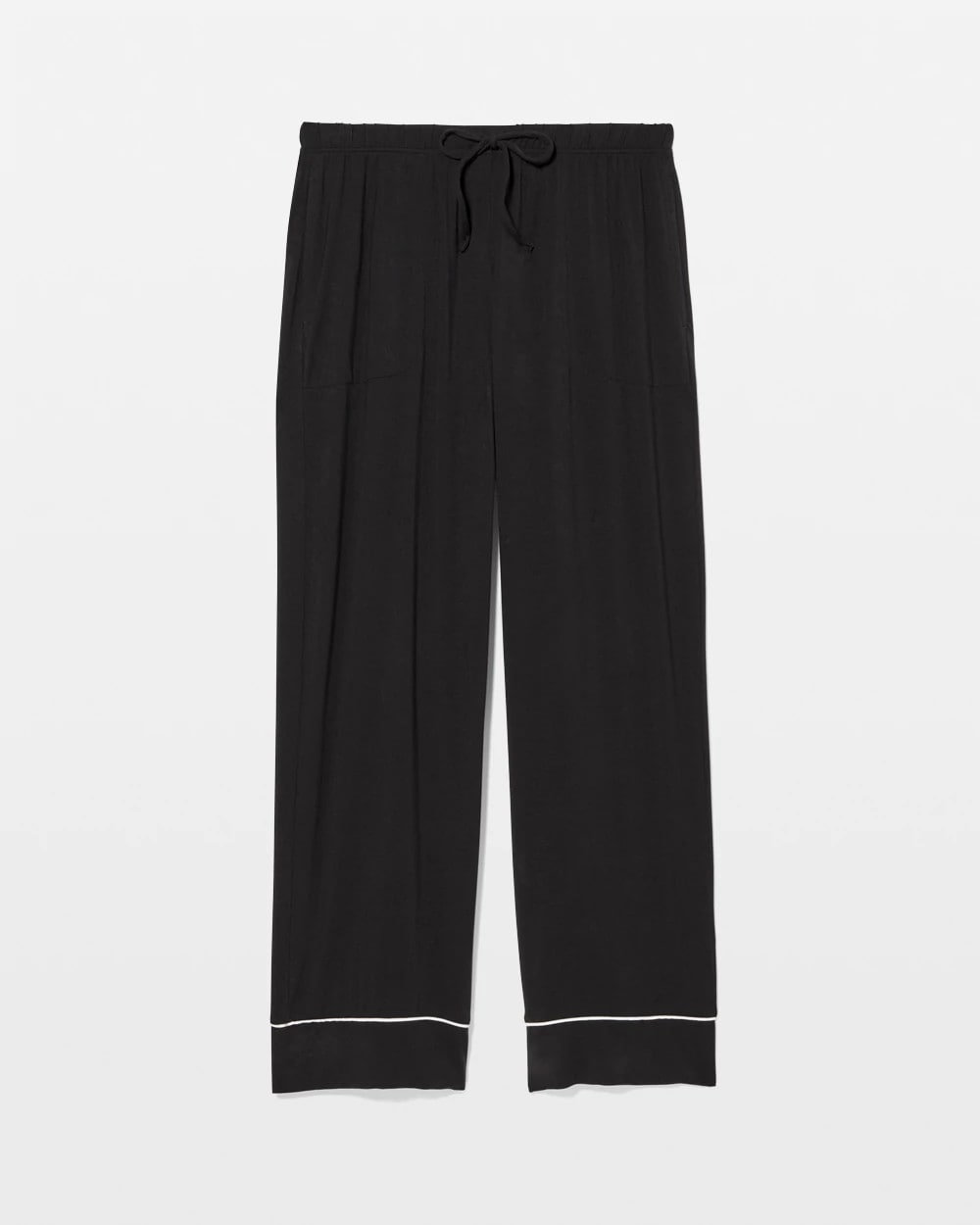 Solid Piped Pajama Pants