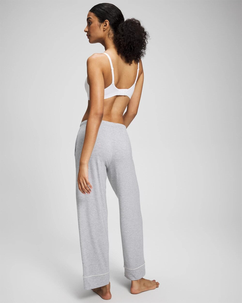 Solid Piped Pajama Pants