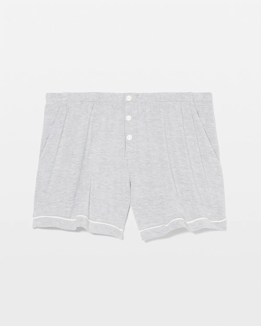 Solid Piped Pajama Shorts