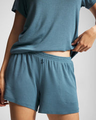 Lightweight Rib Knit Pajama Shorts