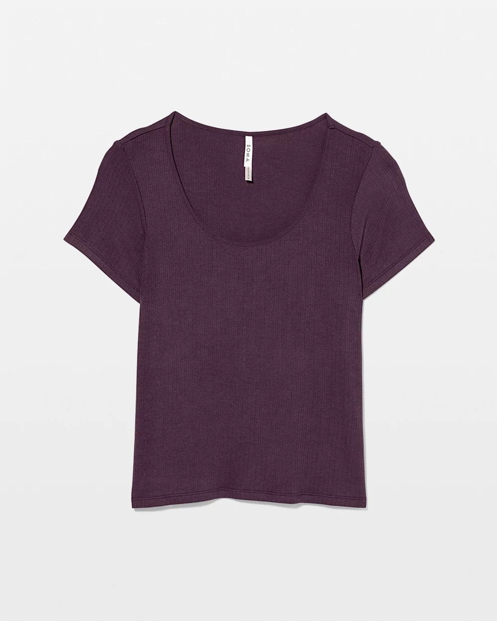 Lightweight Rib Knit Short Sleeve Pajama Tee