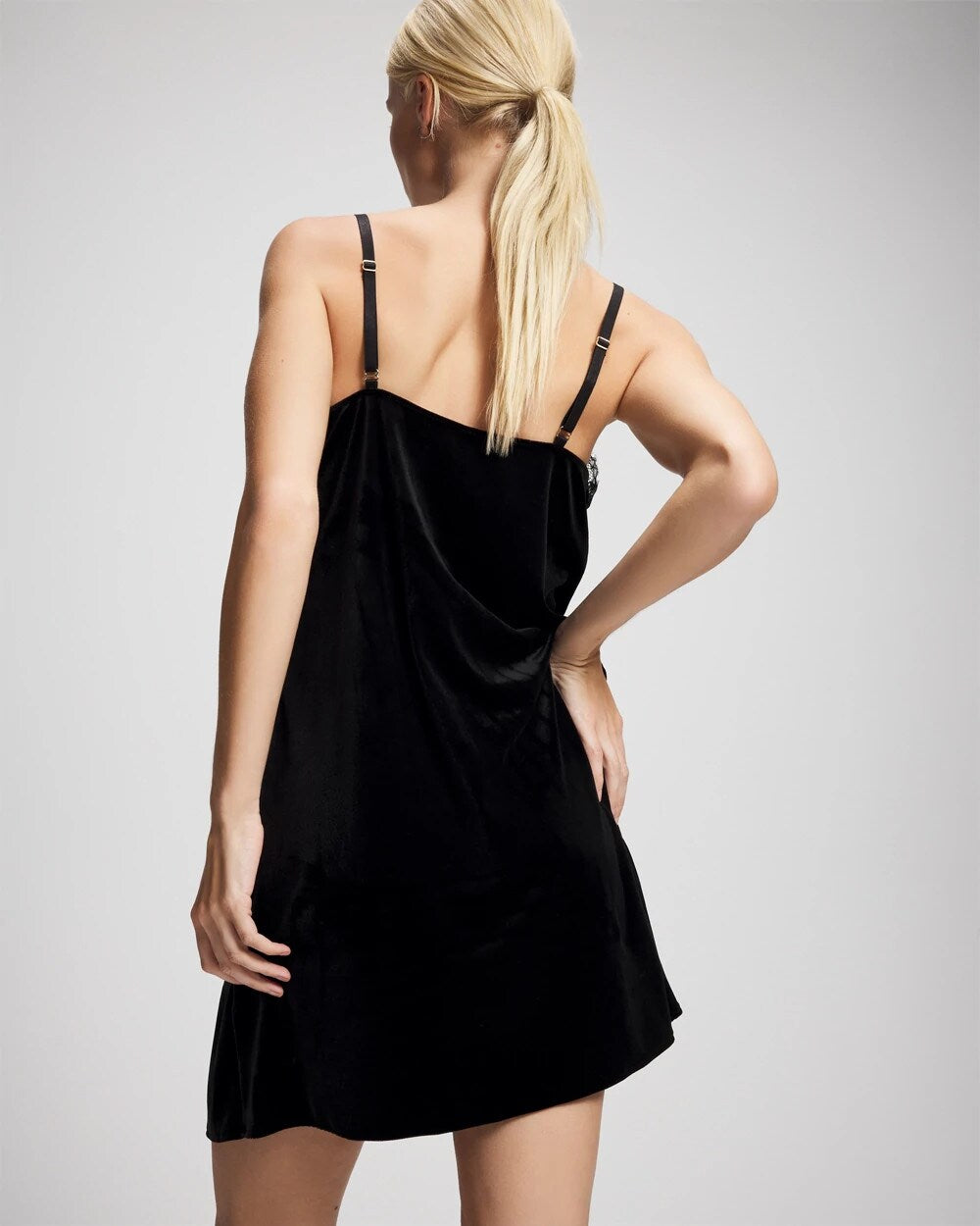 Velvet Lace Trim Chemise