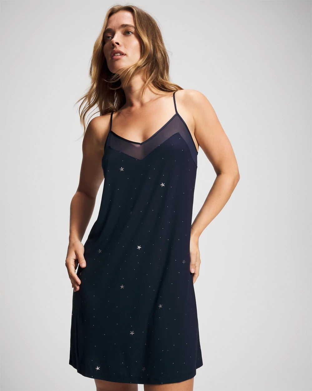 Mesh Trim Chemise