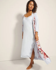 Lace-Trim Midi Gown