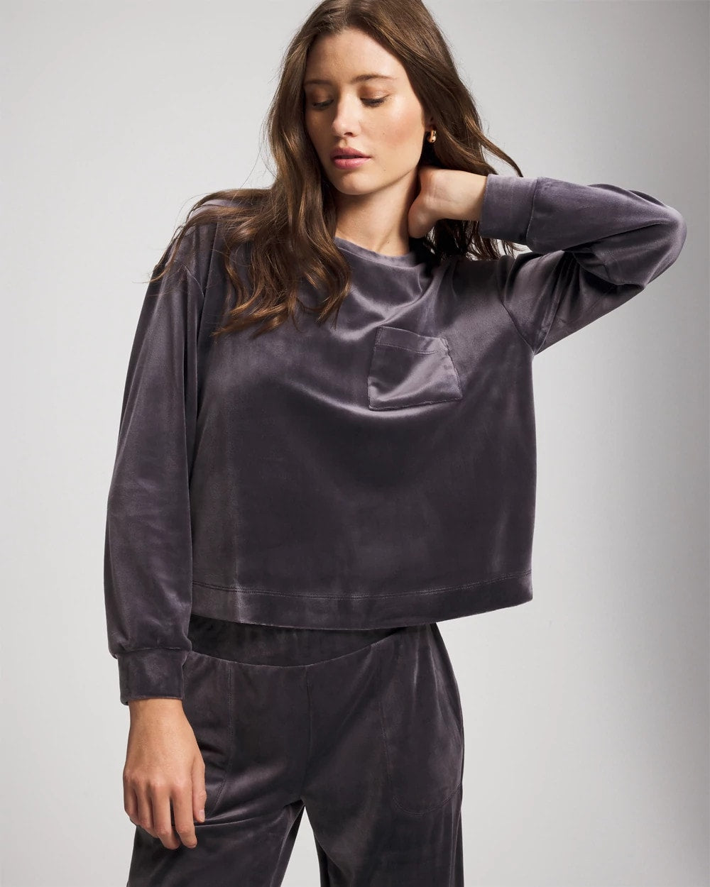 Velour Crewneck Sweatshirt