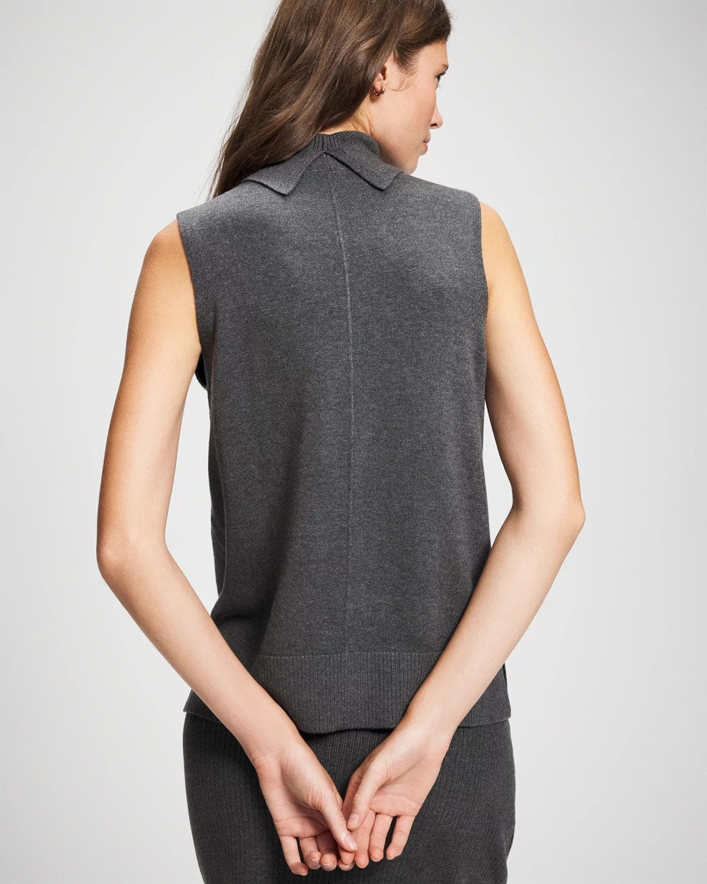 Premier Knit Sweater Turtleneck Sleeveless Top