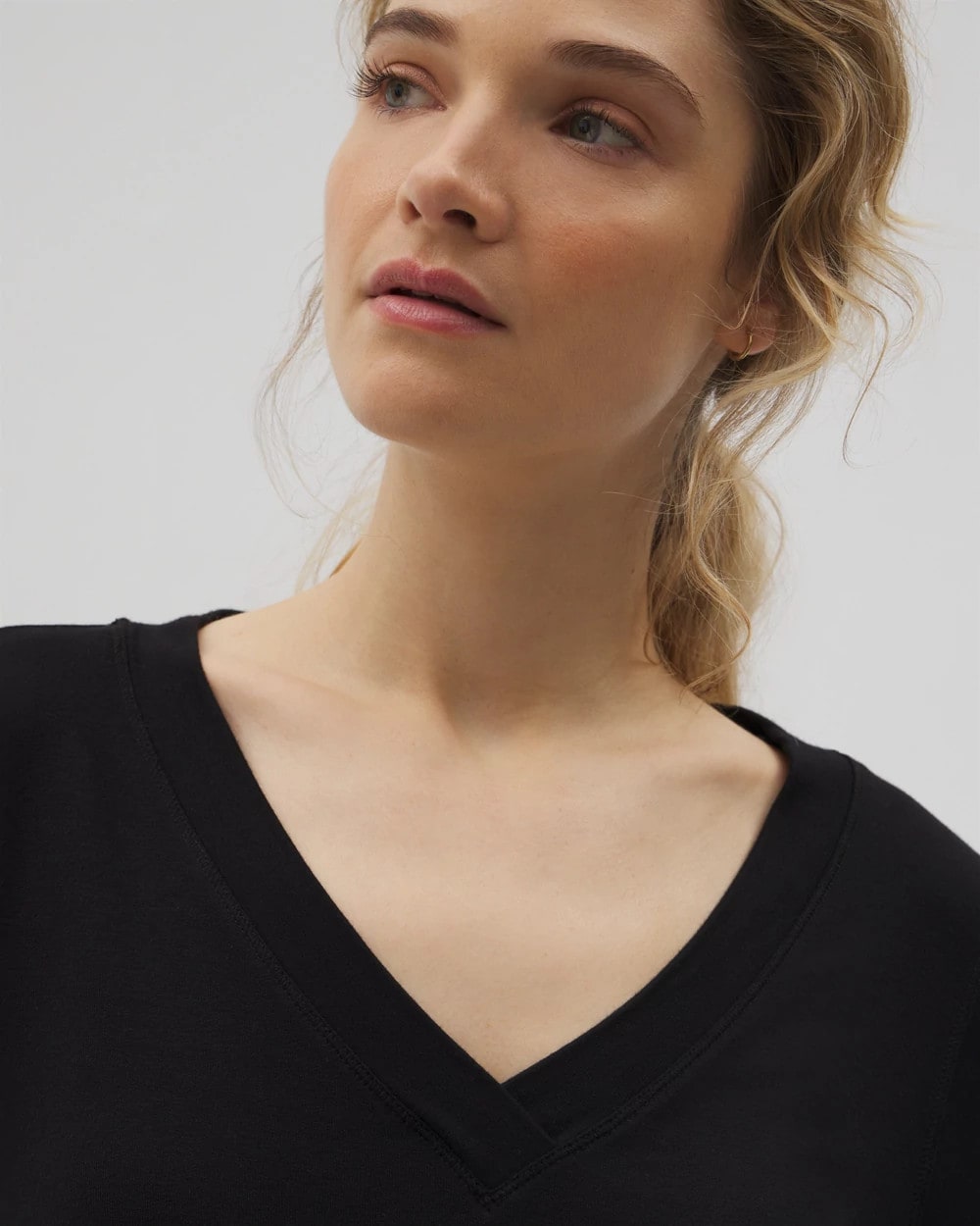 Long-Sleeve V-Neck Pajama Top