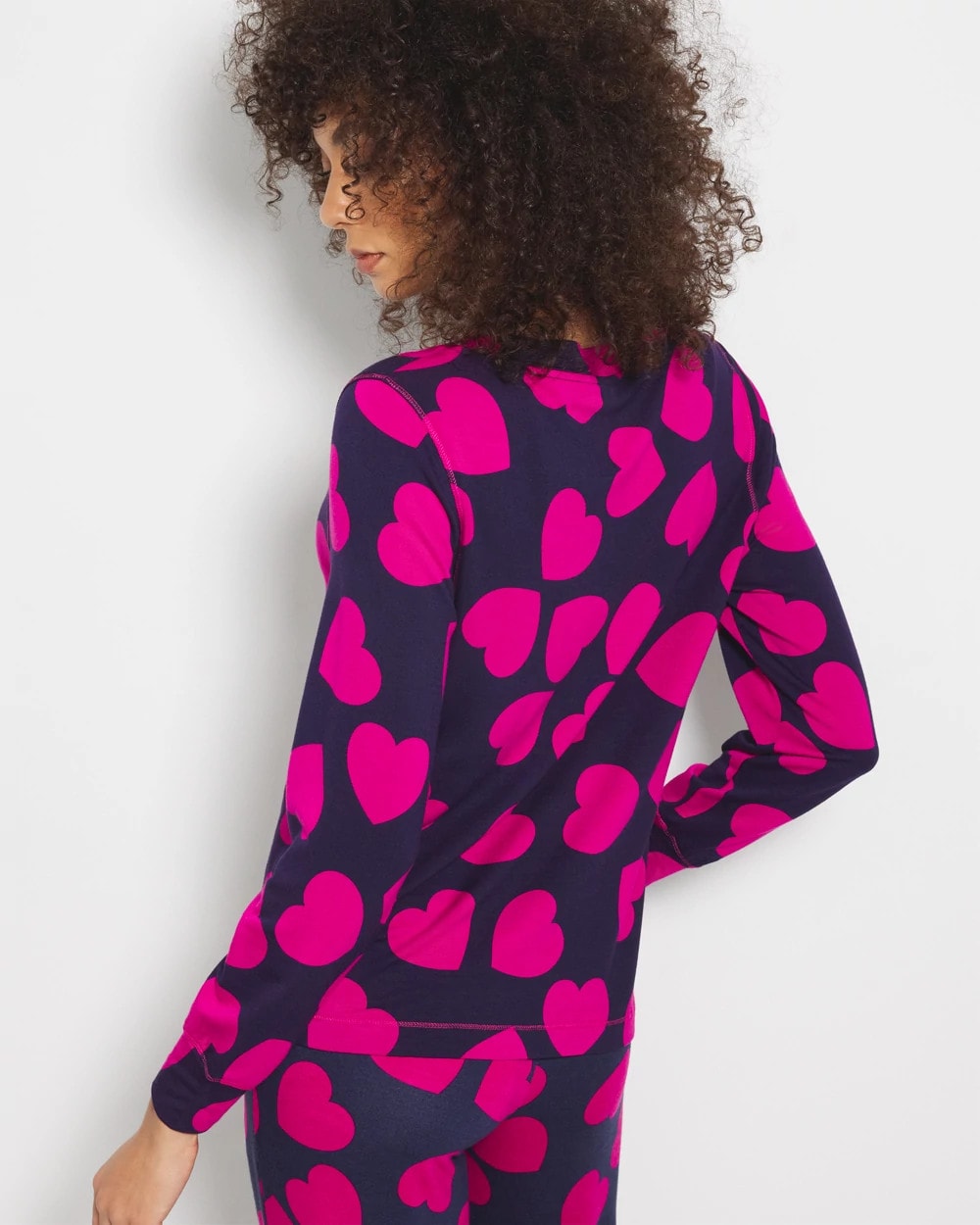 Long-Sleeve V-Neck Pajama Top