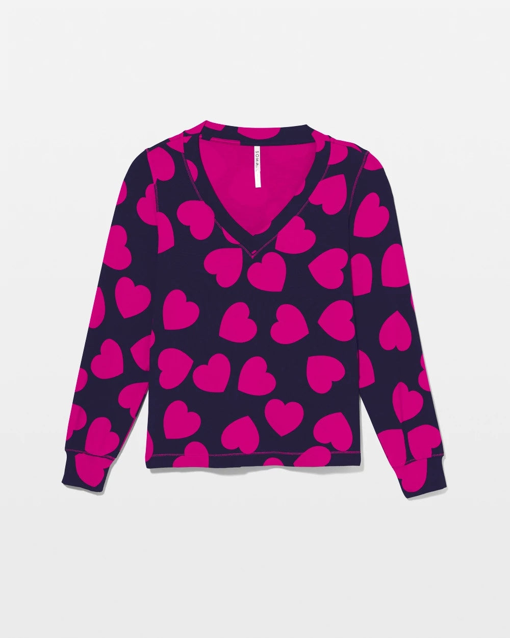 Long-Sleeve V-Neck Pajama Top
