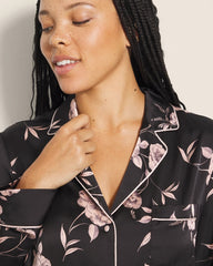 Long-Sleeve Notch Collar Pajama Top