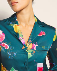 Long-Sleeve Notch Collar Pajama Top