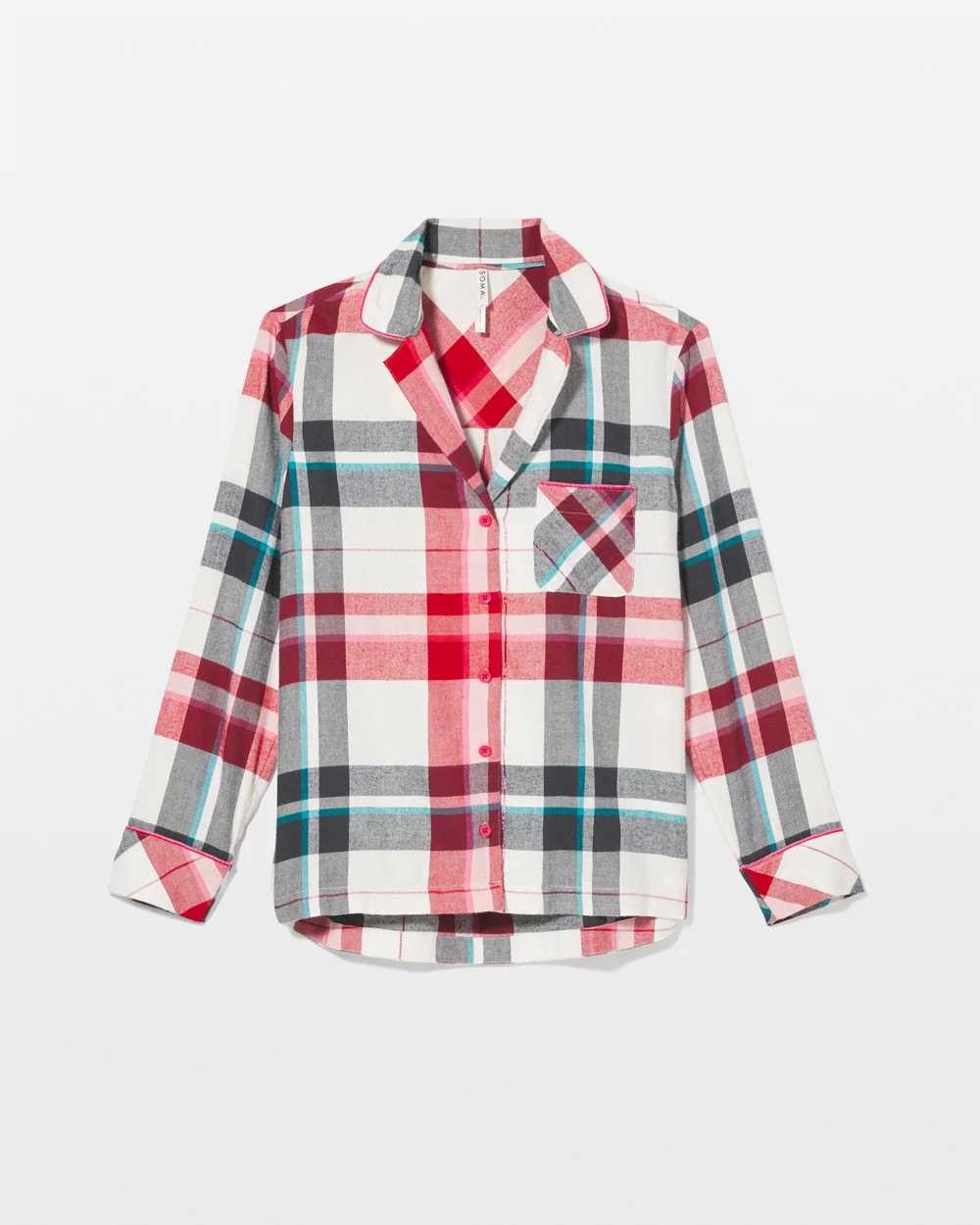 Super Soft Long-Sleeve Notch Collar Pajama Top