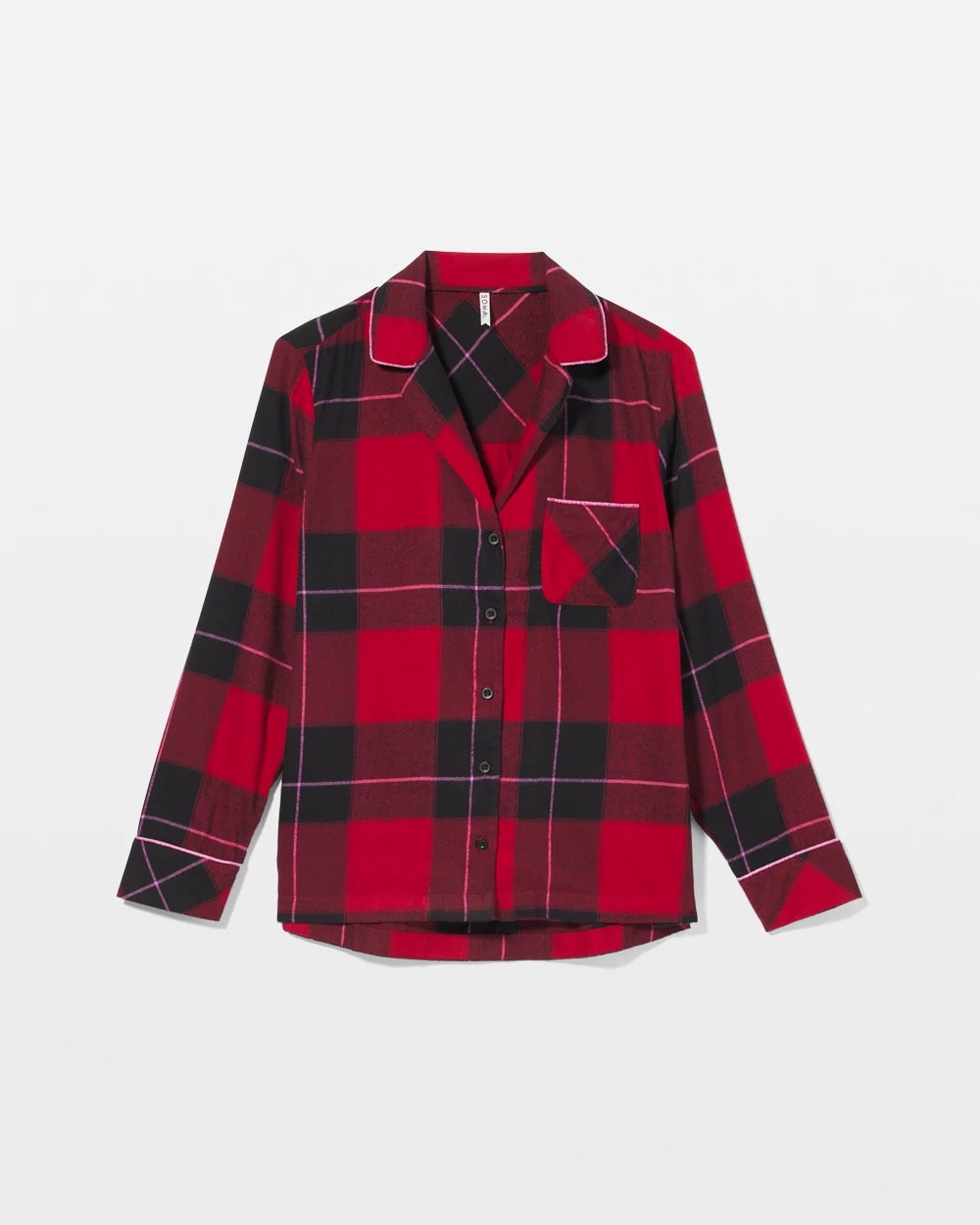Super Soft Long-Sleeve Notch Collar Pajama Top