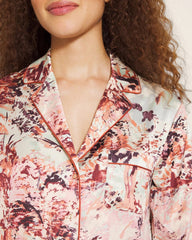 Long-Sleeve Notch Collar Pajama Top