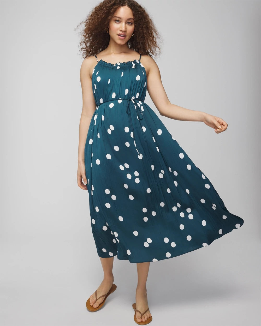 Pleated Tie Midi Bra Dress