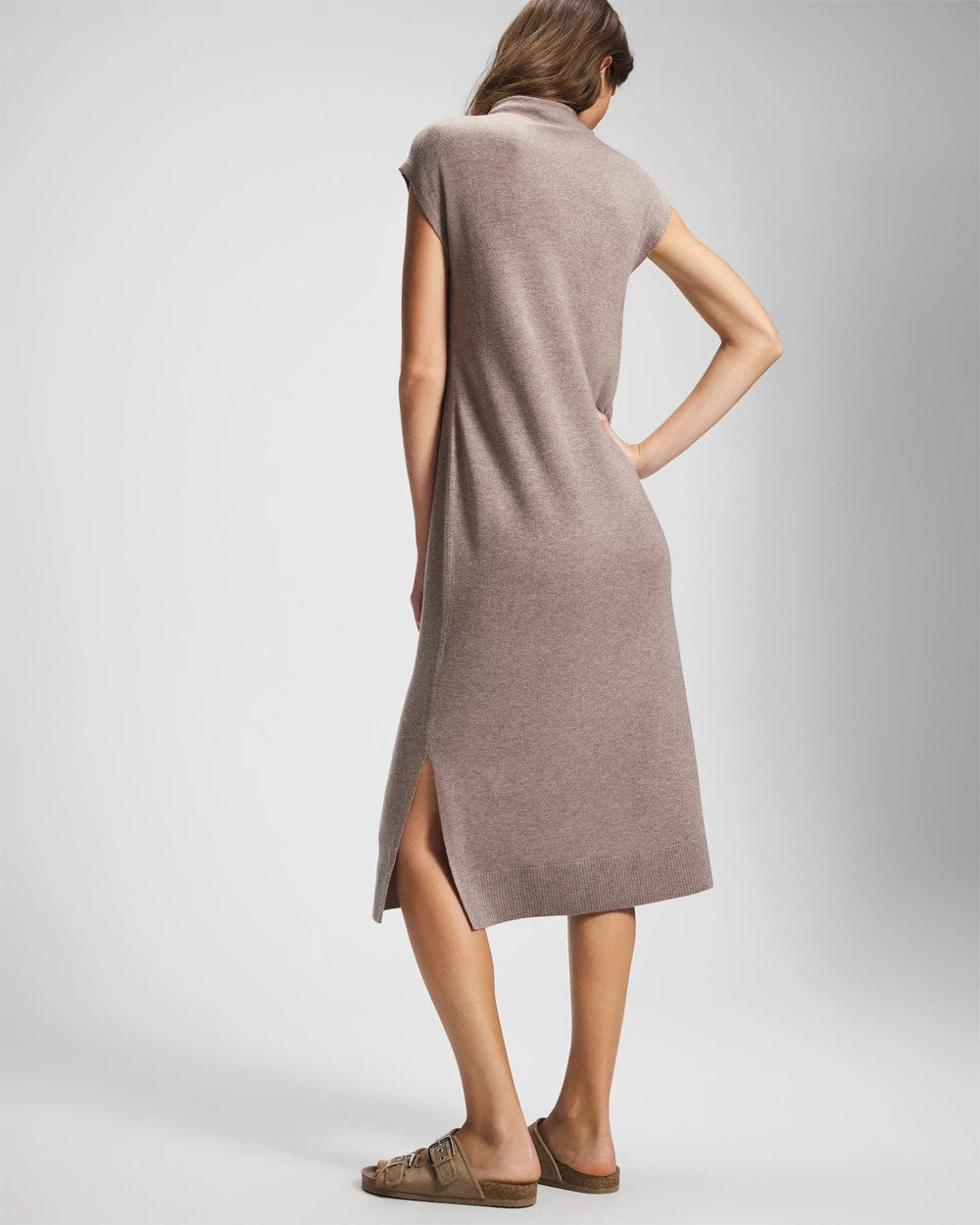 Premier Knit Sweater Funnel Neck Midi Dress