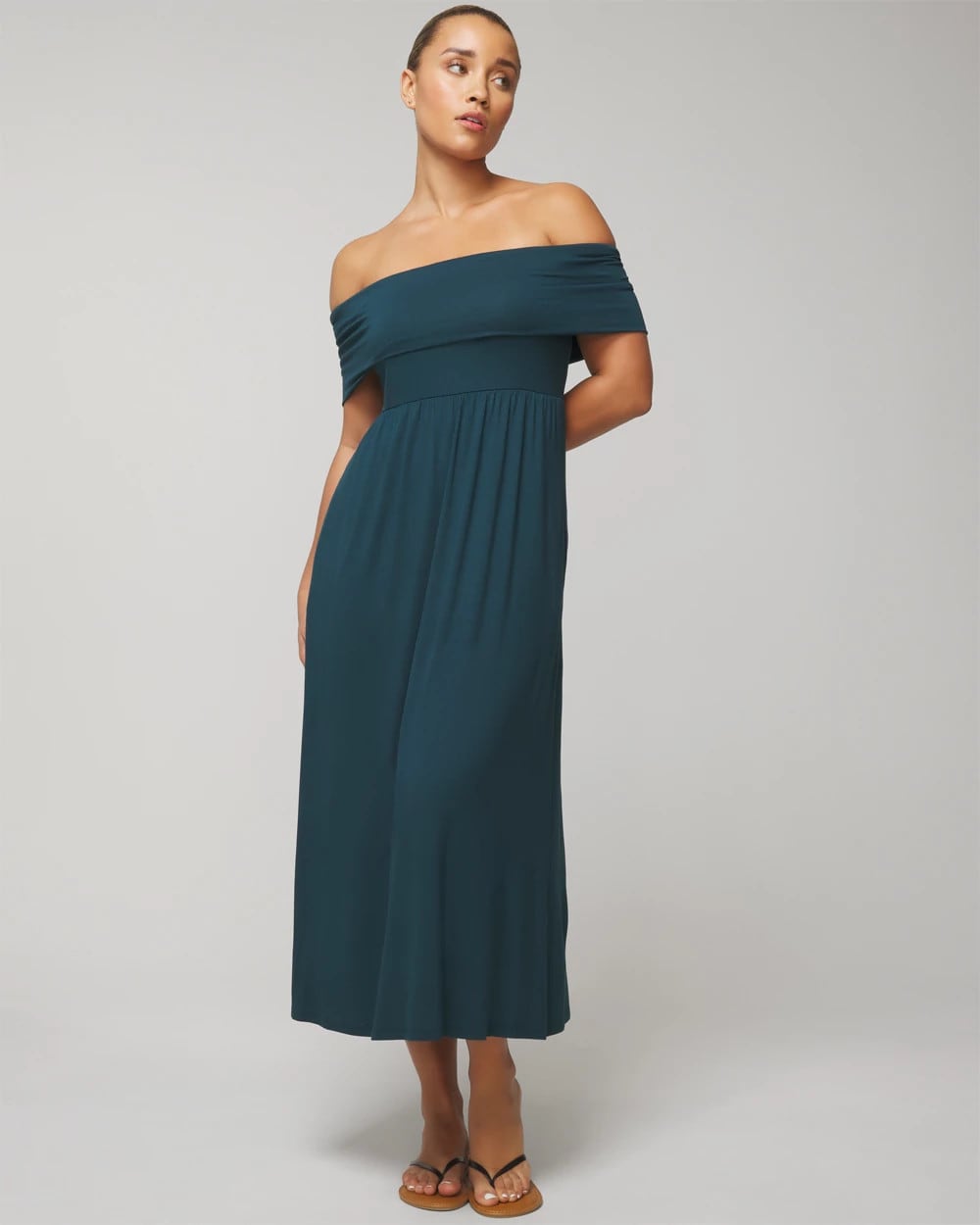 Off-The-Shoulder Midi Bra Dress