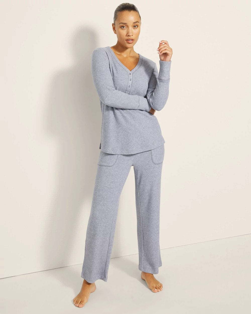 Long-Sleeve Pajama Henley
